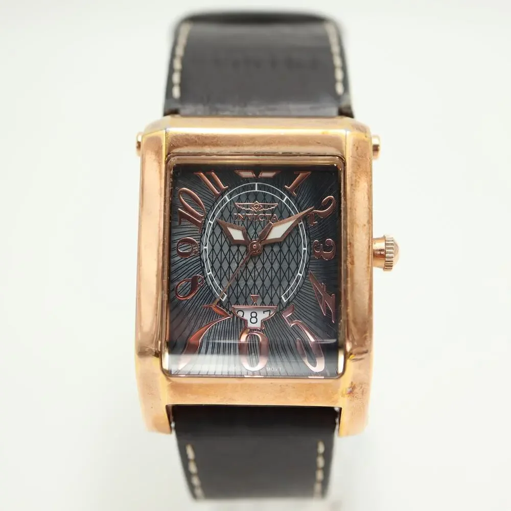 Invicta Time Square Rose Gold Tone Swiss Watch RARE Quartz 2706 w New Battery